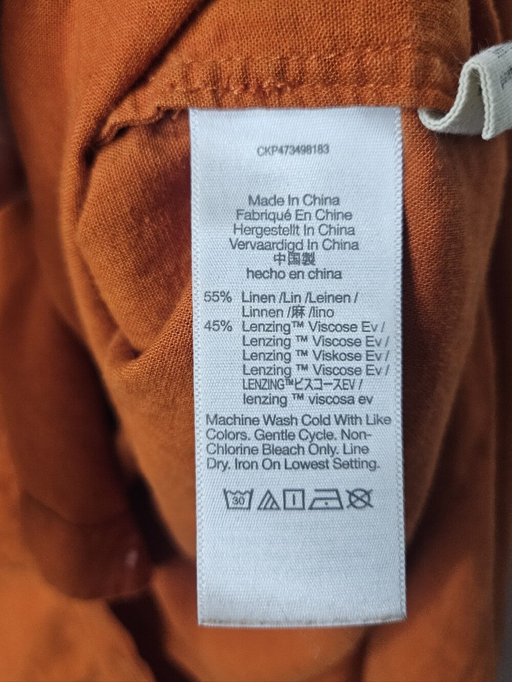 Madewell The Linen-Blend Oversized Shirt in burnt orange XL - Picture 14 of 15